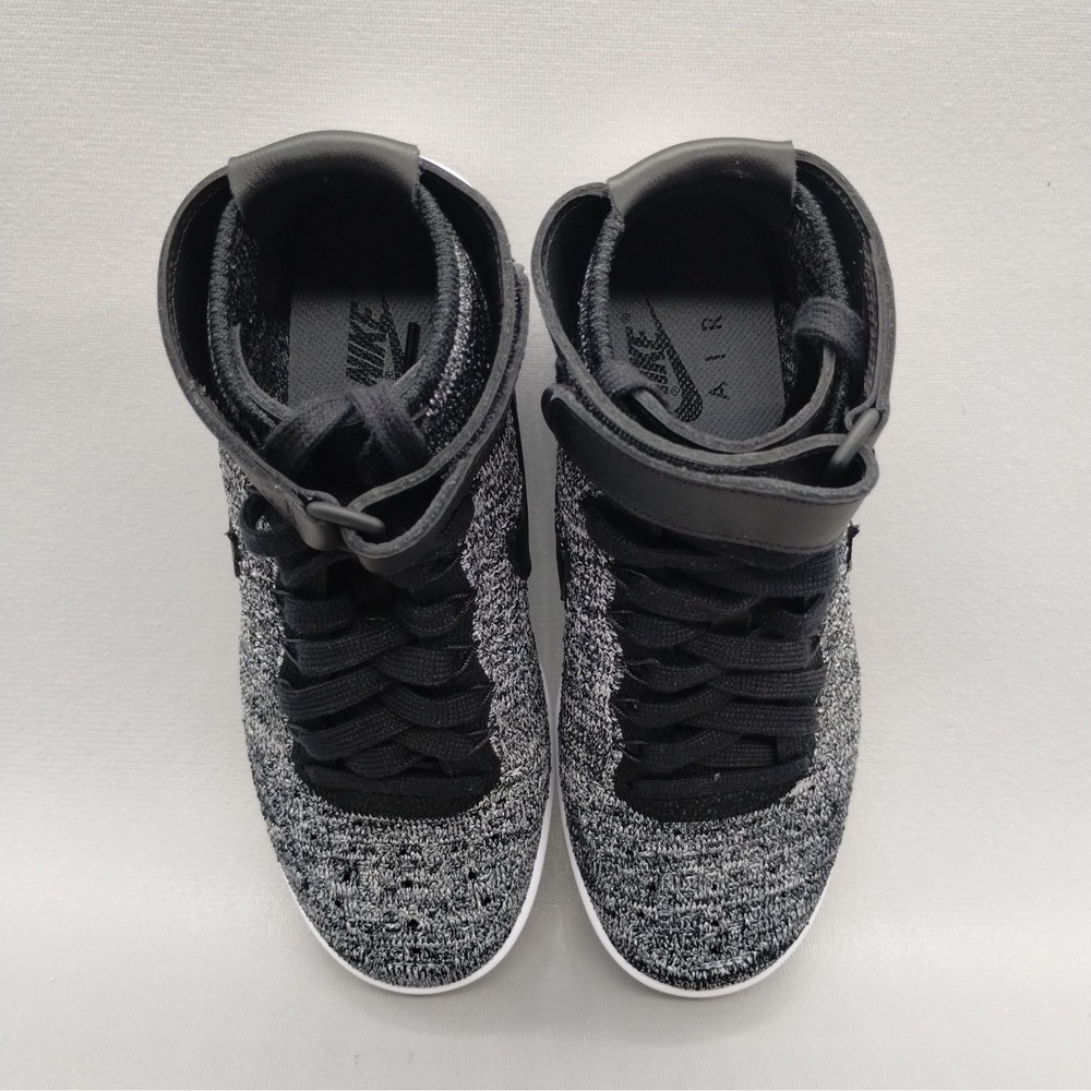 Nike‎ Air Force 1 Flyknit Casual Sneakers Womens Size 6 Black White Hi Top - Picture 7 of 9